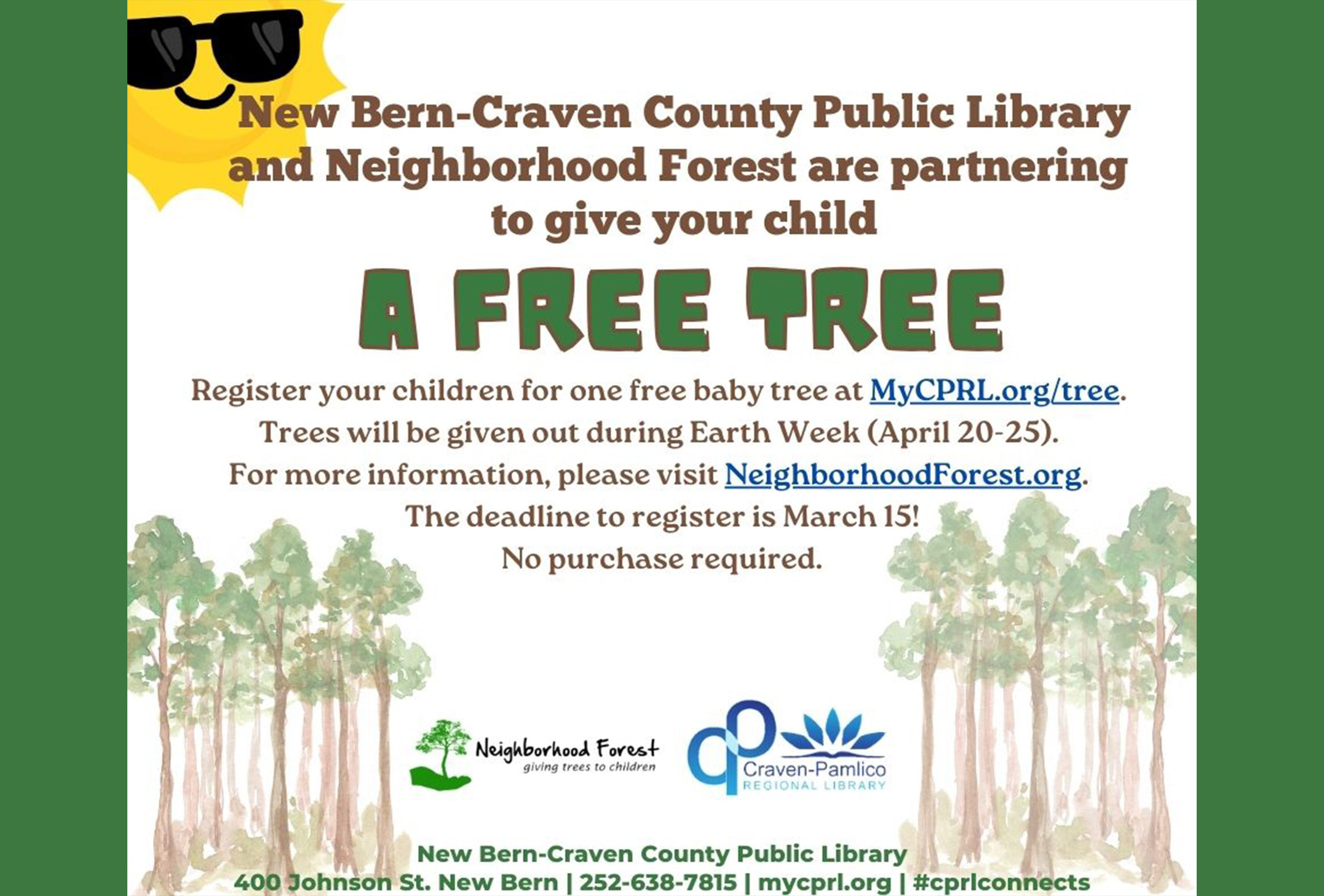 Register here for a free tree!