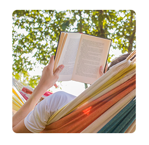 Person reading a book