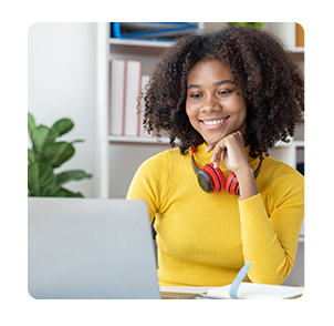 Teen on computer