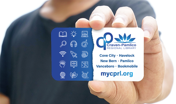 Person holding a library card